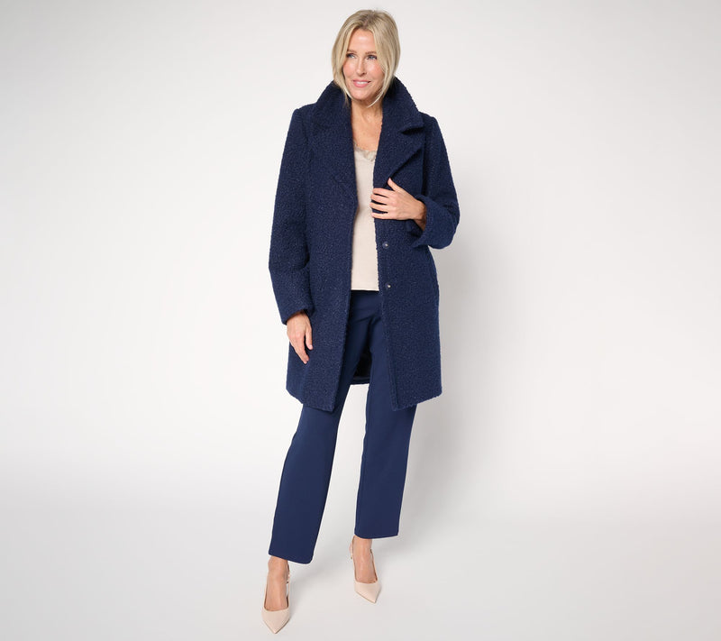 Dennis Basso Petite Everyday Teddy Coat with Snaps — View 15