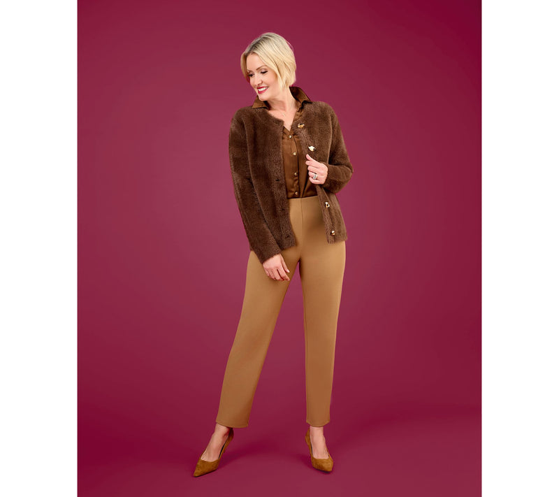 Dennis Basso Knitted Faux Mink Cardigan — View 7