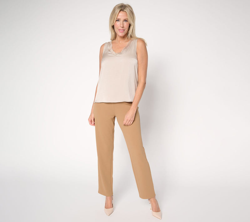Dennis Basso Regular Luxe Crepe Hollywood High Waist Slim Leg Pant — View 4