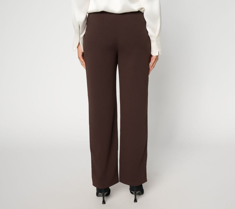 Dennis Basso Regular Luxe Crepe Wide Leg Pull-On Pants — View 10