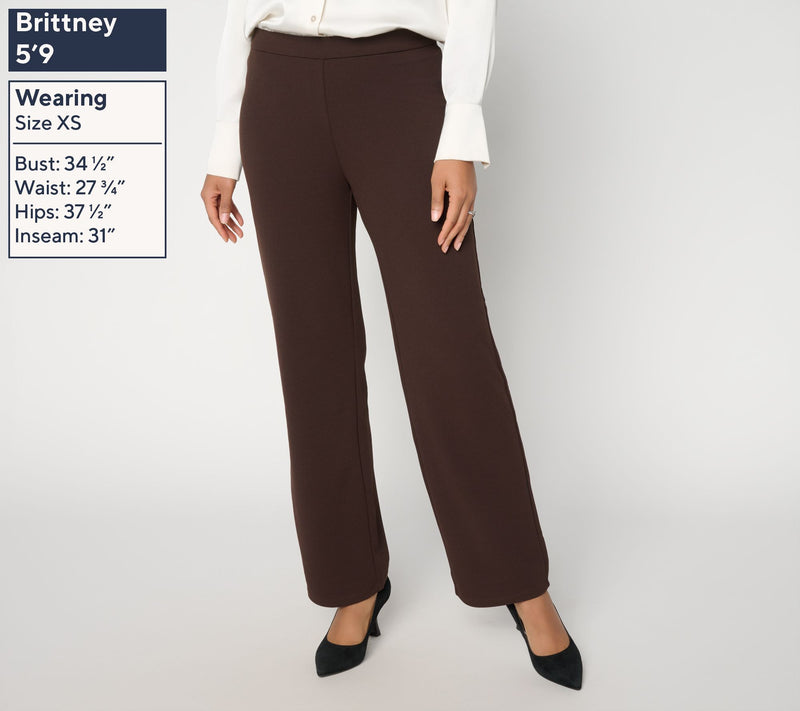 Dennis Basso Regular Luxe Crepe Wide Leg Pull-On Pants — View 9