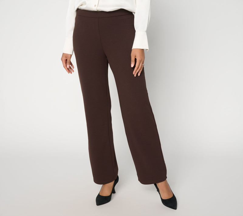 Dennis Basso Regular Luxe Crepe Wide Leg Pull-On Pants — View 5