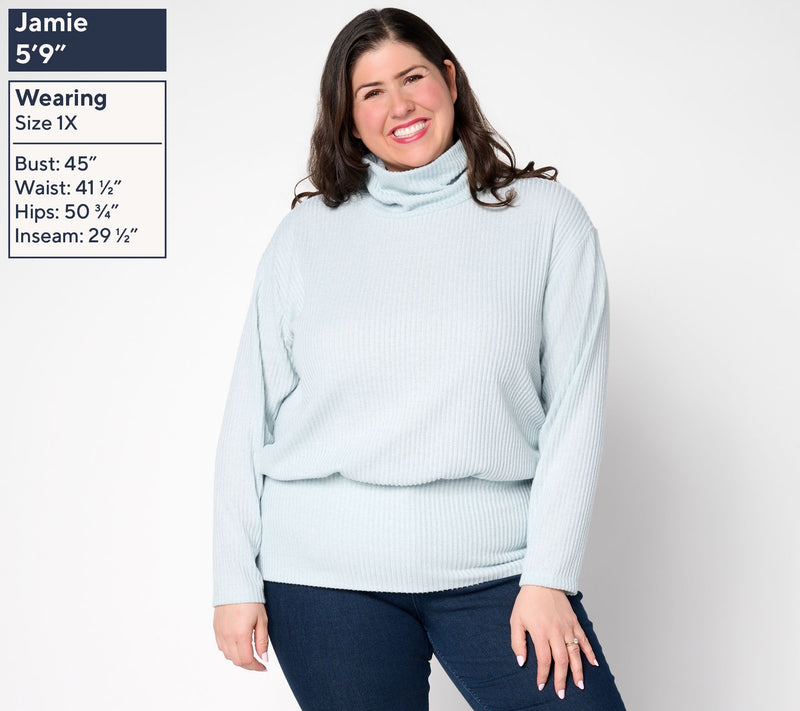 Peace Love World Rib Comfy Turtleneck — View 3