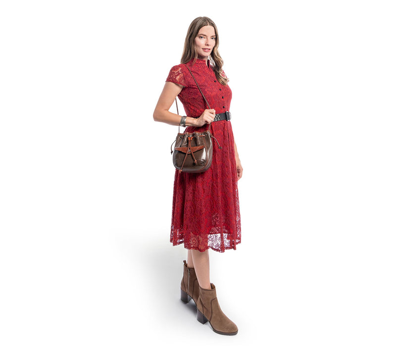 Old Trend Snapper Leather Convertible Bucket Crossbody — View 5