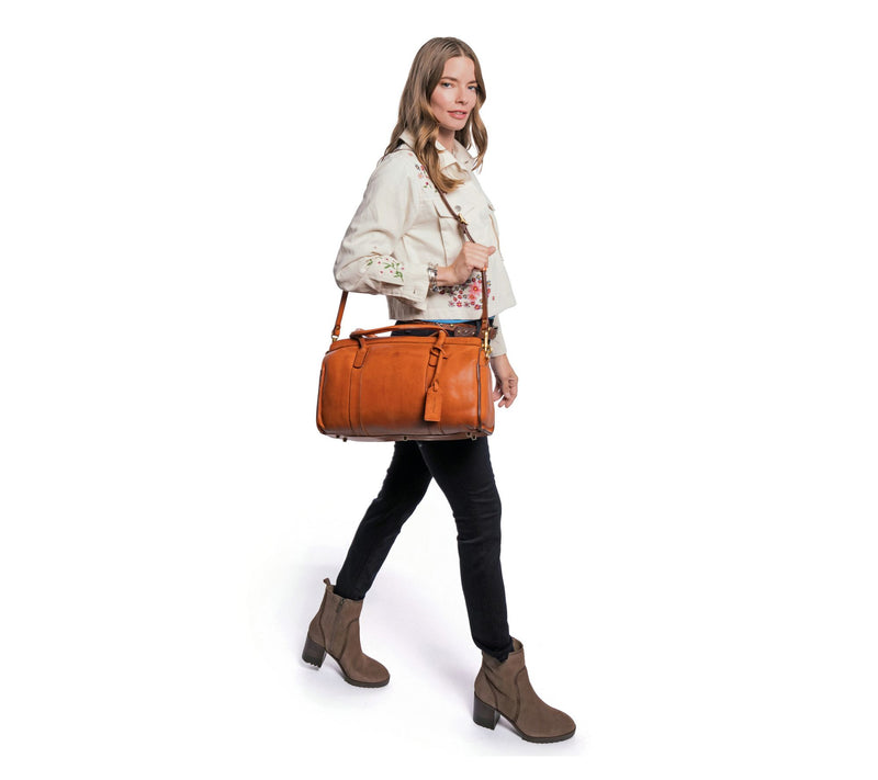 Old Trend Larkspur Leather Satchel with Shoulder Strap — View 5