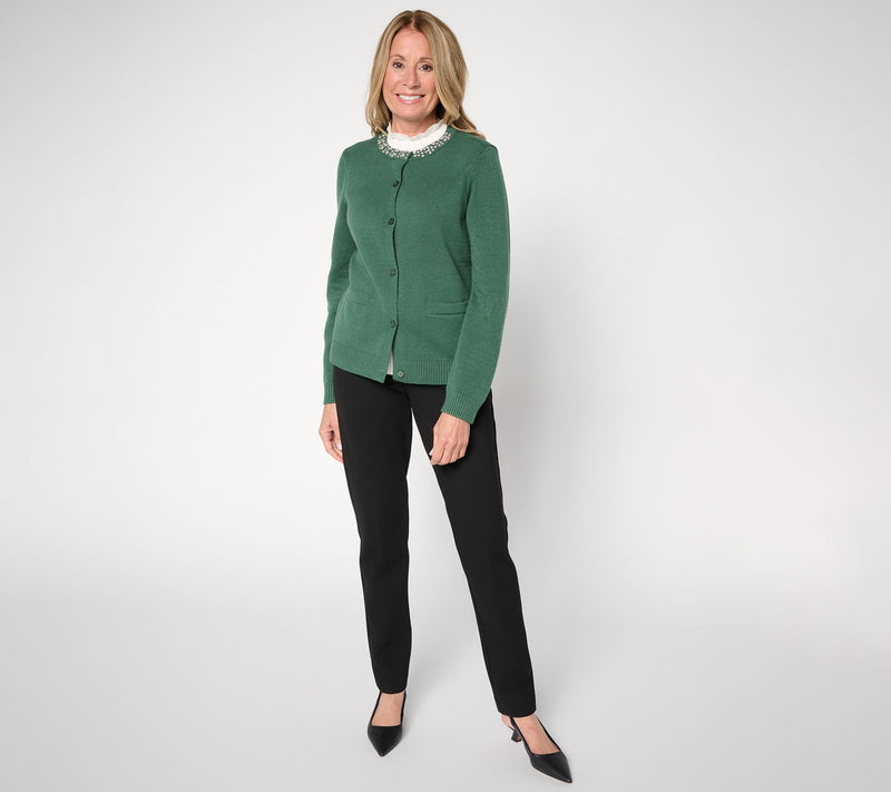 Susan Graver Embellished Sweater Lady Jacket — View 5