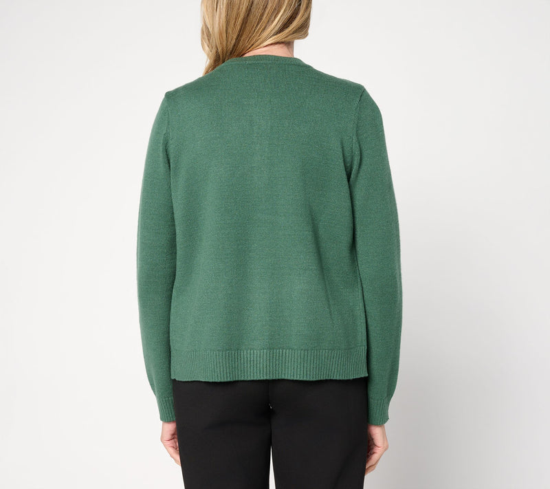 Susan Graver Embellished Sweater Lady Jacket — View 4