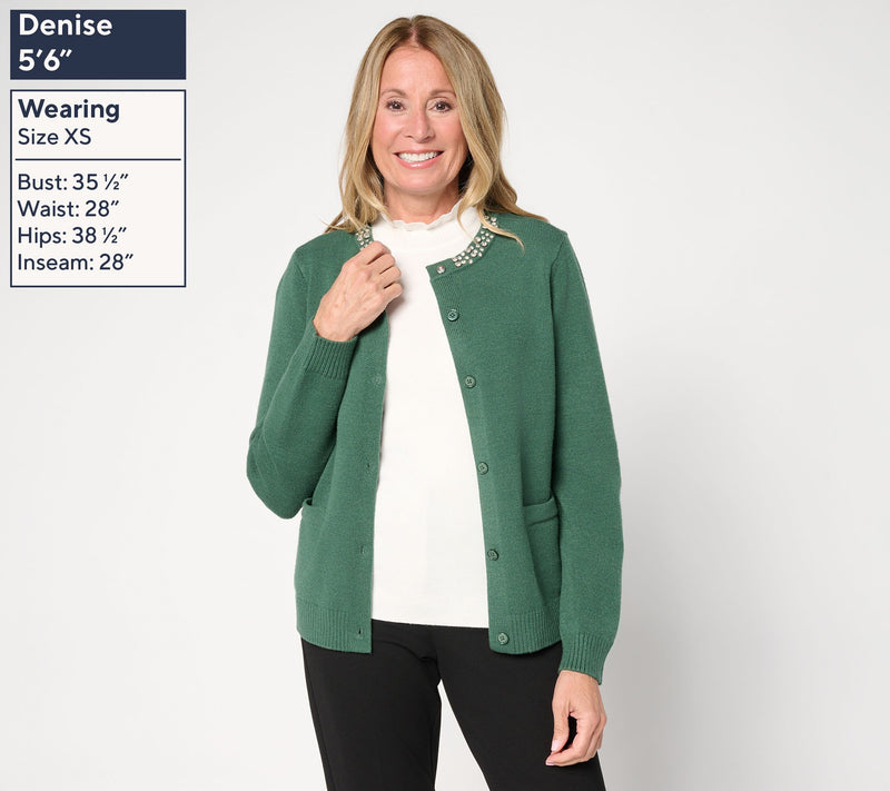 Susan Graver Embellished Sweater Lady Jacket — View 3