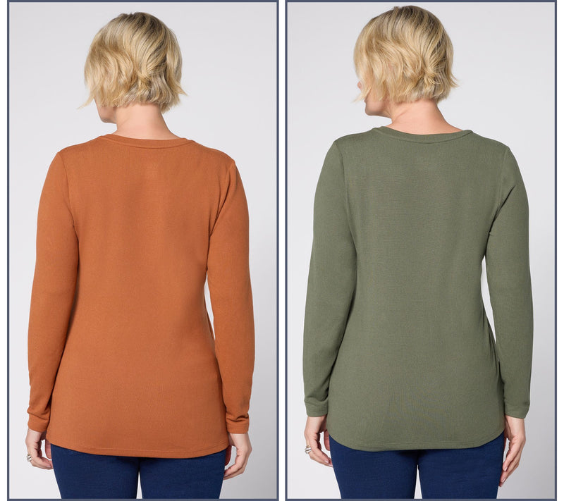 Denim & Co. Essentials Heavenly Jersey 2-Pack Scoop Neck Tops — View 4