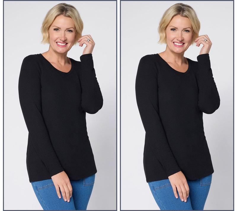Denim & Co. Essentials Heavenly Jersey 2-Pack Scoop Neck Tops — View 11