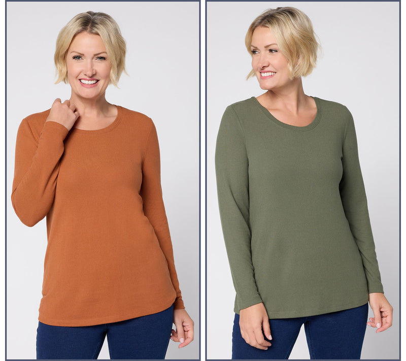Denim & Co. Essentials Heavenly Jersey 2-Pack Scoop Neck Tops — View 13