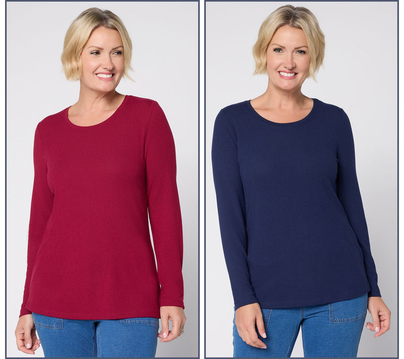 Denim & Co. Essentials Heavenly Jersey 2-Pack Scoop Neck Tops — View 14