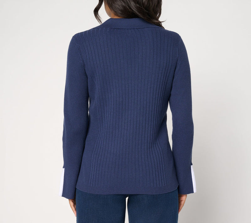 Susan Graver Novelty Pull Over Sweater with Tipping — View 4