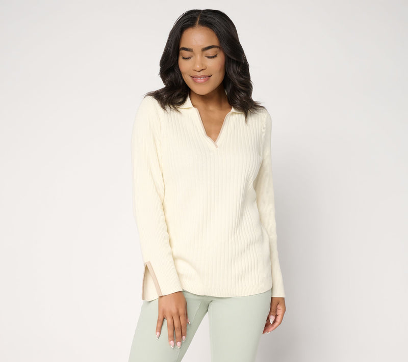 Susan Graver Novelty Pull Over Sweater with Tipping — View 12