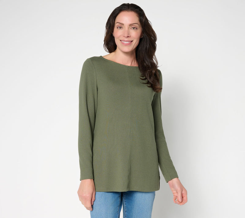Denim & Co. Essentials Regular Heavenly Jersey Boat Neck Tunic — View 12
