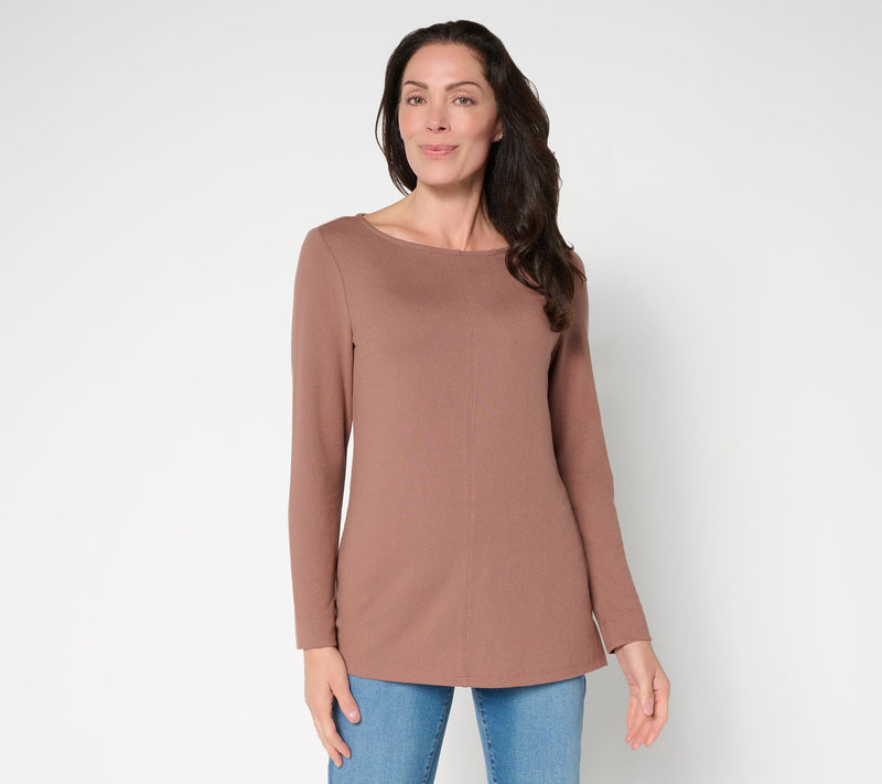 Denim & Co. Essentials Regular Heavenly Jersey Boat Neck Tunic — View 13