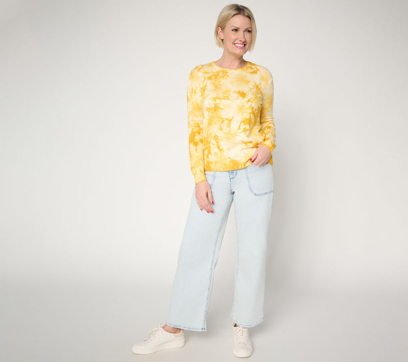LOGO by Lori Goldstein Petite Full Length Wide Leg Jeans — View 4