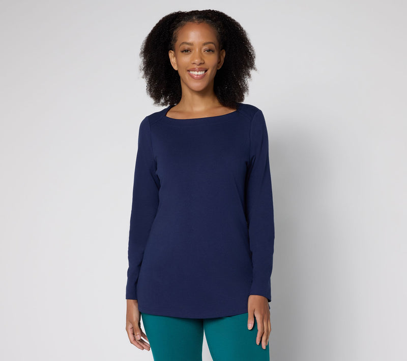Denim & Co. Essentials Regular Perfect Jersey Boat Neck Tunic — View 11