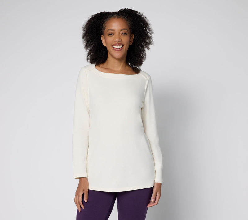 Denim & Co. Essentials Regular Perfect Jersey Boat Neck Tunic — View 12