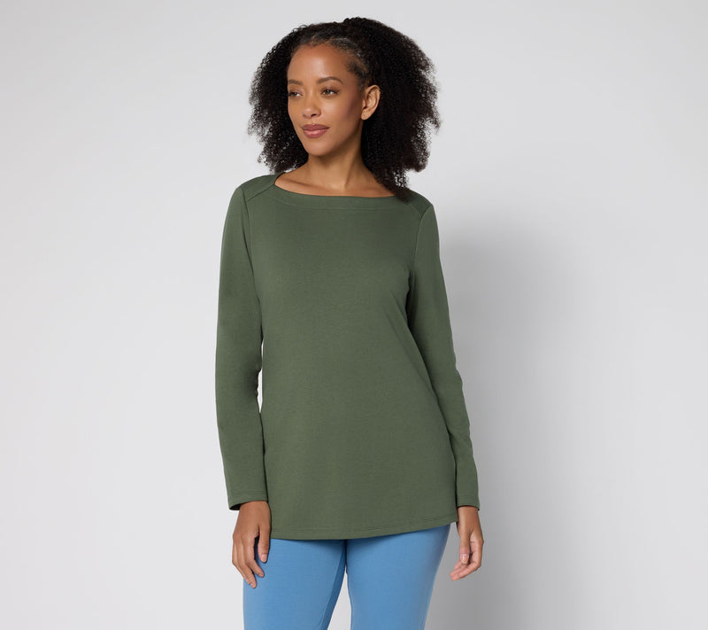 Denim & Co. Essentials Regular Perfect Jersey Boat Neck Tunic — View 14