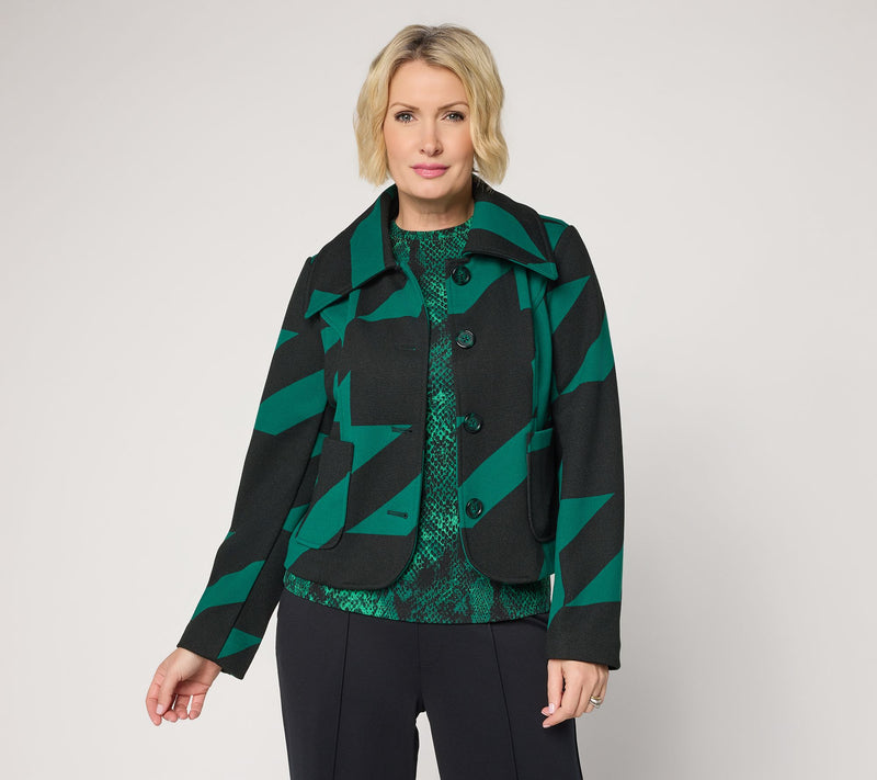 Carla Rockmore Collection Button Front Houndstooth Jacket — View 3