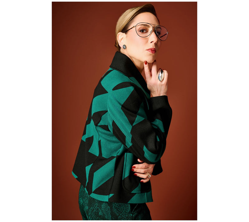 Carla Rockmore Collection Button Front Houndstooth Jacket — View 9