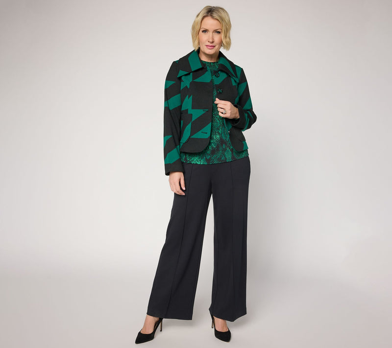 Carla Rockmore Collection Button Front Houndstooth Jacket — View 7