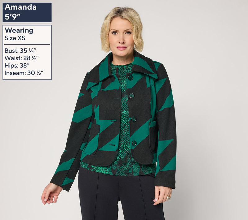 Carla Rockmore Collection Button Front Houndstooth Jacket — View 5