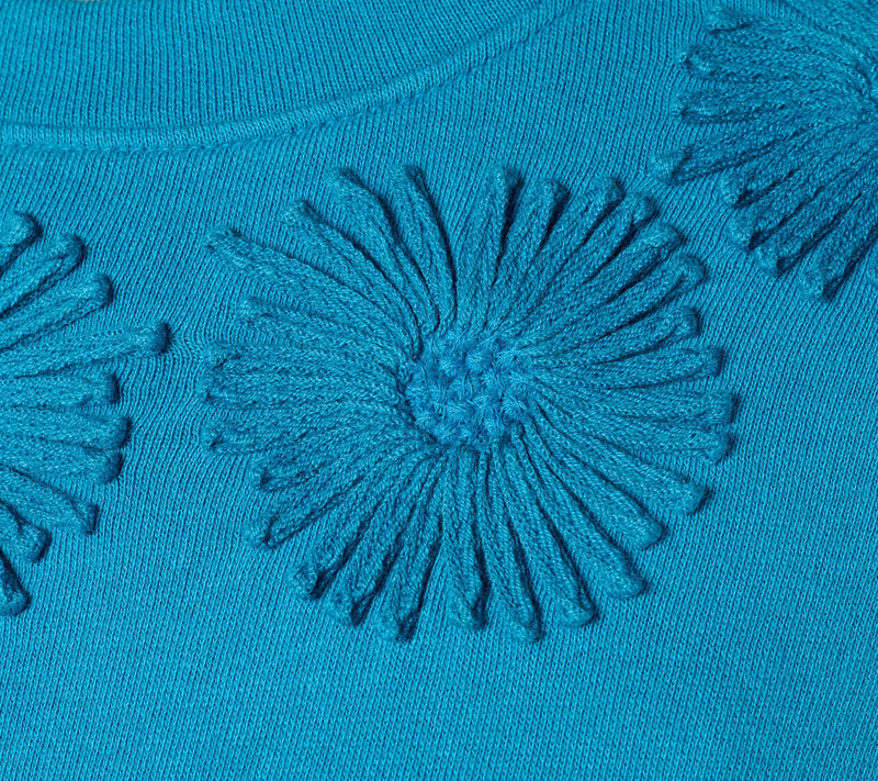 Denim & Co. 100% Cotton Embroidered Long Sleeve Crew Neck Top — View 6
