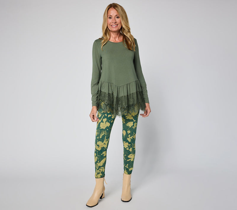 LOGO Layers by Lori Goldstein Regular Printed Leggings with Pockets — View 13