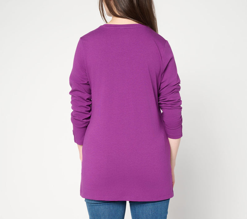 Denim & Co. Essentials Favorite Jersey V-Neck Tunic — View 4