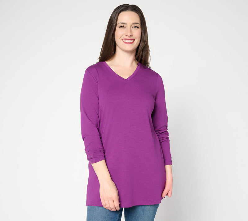 Denim & Co. Essentials Favorite Jersey V-Neck Tunic — View 10