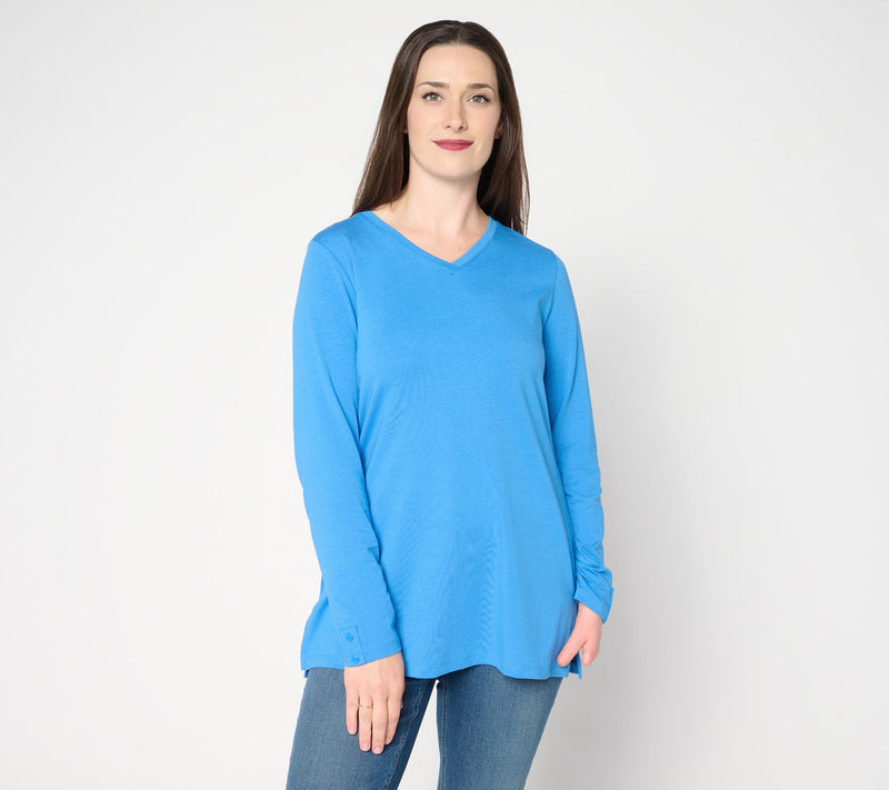 Denim & Co. Essentials Favorite Jersey V-Neck Tunic — View 11
