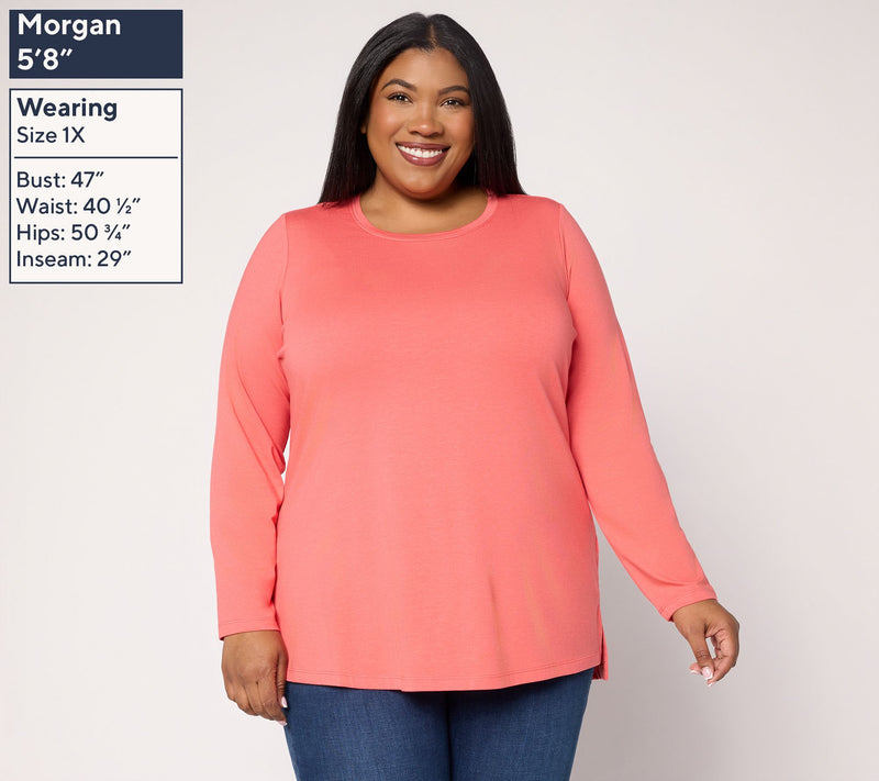 Denim & Co. Essentials Regular Favorite Jersey 2-Pack Tunics — View 2