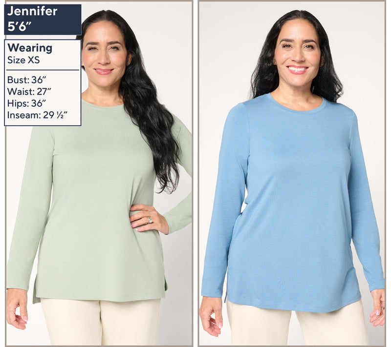 Denim & Co. Essentials Regular Favorite Jersey 2-Pack Tunics — View 3