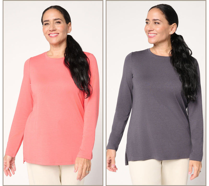 Denim & Co. Essentials Regular Favorite Jersey 2-Pack Tunics — View 12