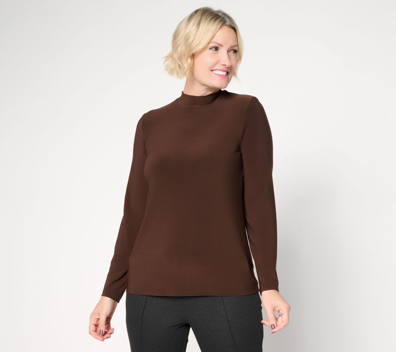 Dennis Basso Italia Knit Long Sleeve Top — View 3