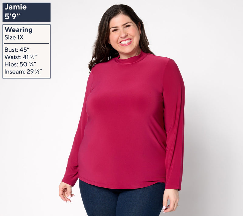 Dennis Basso Italia Knit Long Sleeve Top — View 4