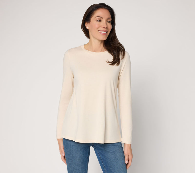 LOGO Principles by Lori Goldstein Neck Detail Long Sleeve Top — View 12