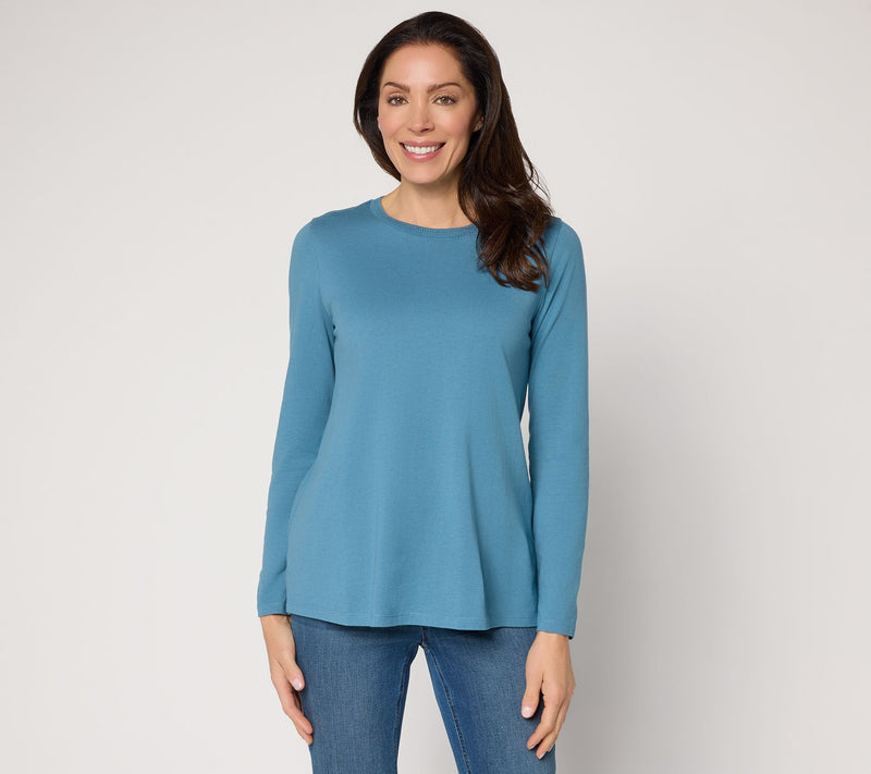 LOGO Principles by Lori Goldstein Neck Detail Long Sleeve Top — View 14