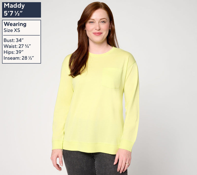 LOGO Principles by Lori Goldstein Patch Pocket Long Sleeve Top — View 3