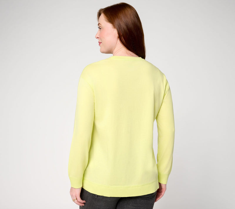 LOGO Principles by Lori Goldstein Patch Pocket Long Sleeve Top — View 4