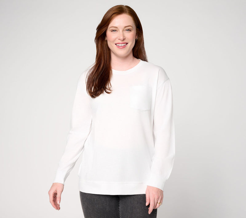 LOGO Principles by Lori Goldstein Patch Pocket Long Sleeve Top — View 12