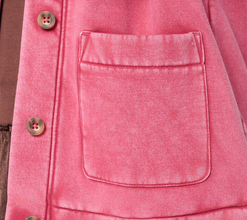 LOGO by Lori Goldstein Overdyed Button Front Cardigan — View 6