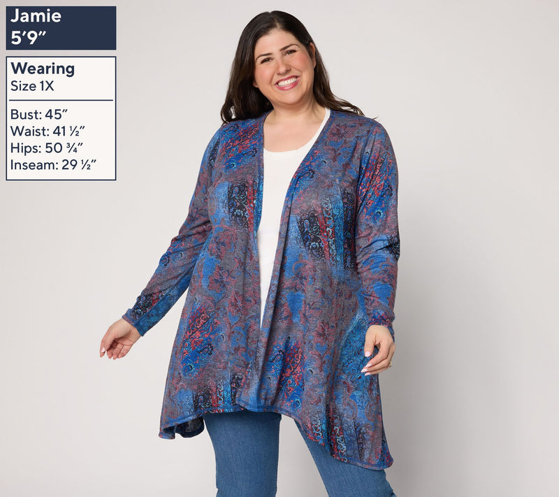 Women with Control Open Front Reversible Wrap Cardigan — View 6