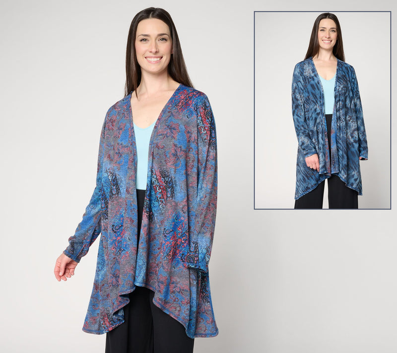 Women with Control Open Front Reversible Wrap Cardigan — View 5