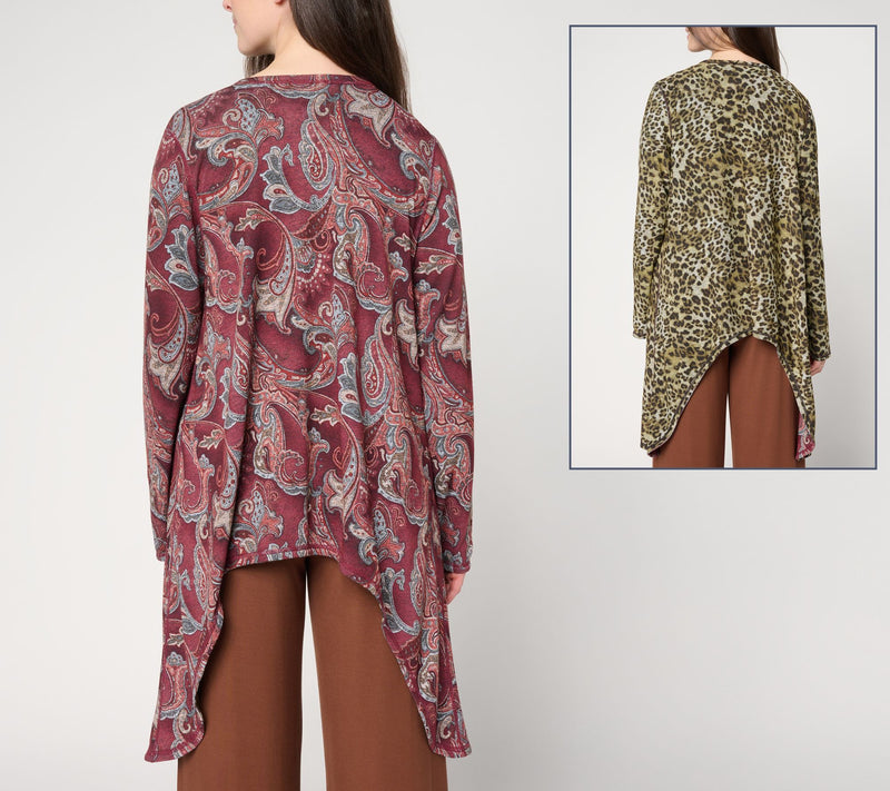 Women with Control Open Front Reversible Wrap Cardigan — View 8