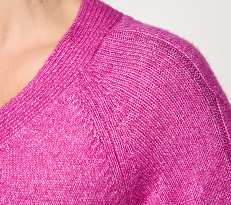 Women with Control V-Neck Cable Knit Sweater — View 6