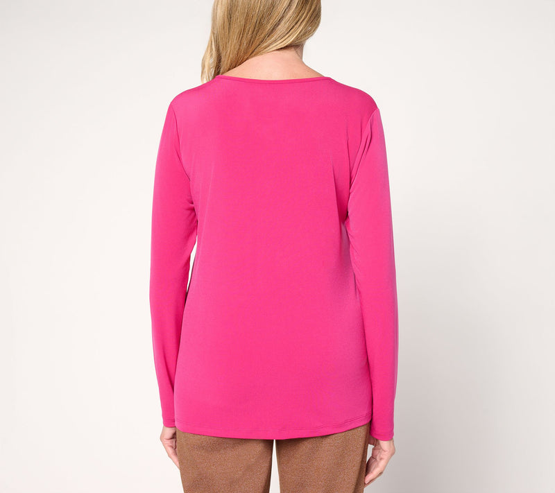Susan Graver Essentials Liquid Knit Crew Neck Top — View 8