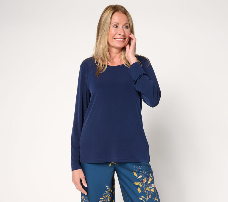 Susan Graver Essentials Liquid Knit Crew Neck Top — View 14